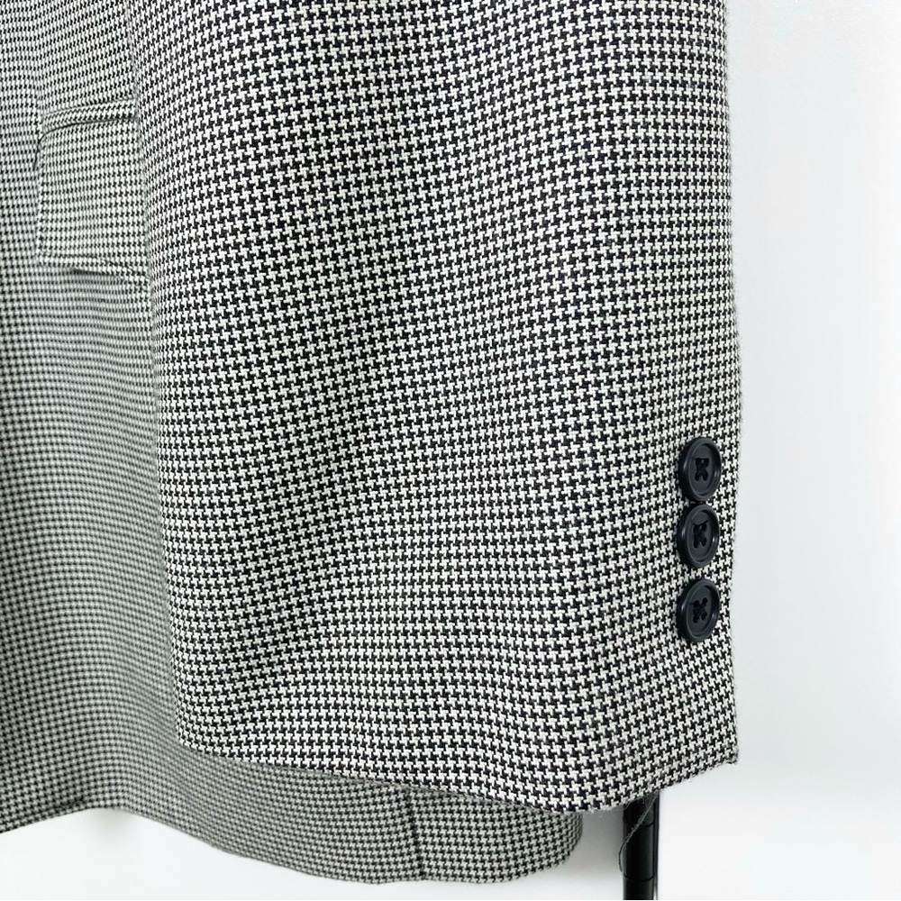 Circle S Western Sport Coat Plano Donegal‎ Jacket Black White Houndstooth 46 R - Picture 4 of 9